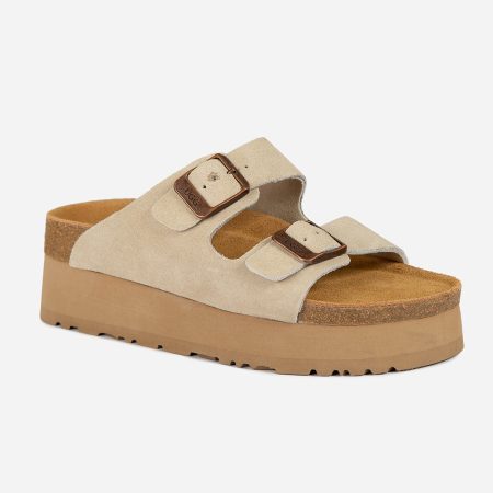 Victoria Platform Cowskin UGG Slippers 9 OB756P-TAU