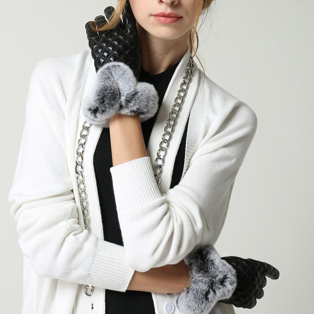 Tiffany Lambskin UGG Gloves 8 CS043-BL