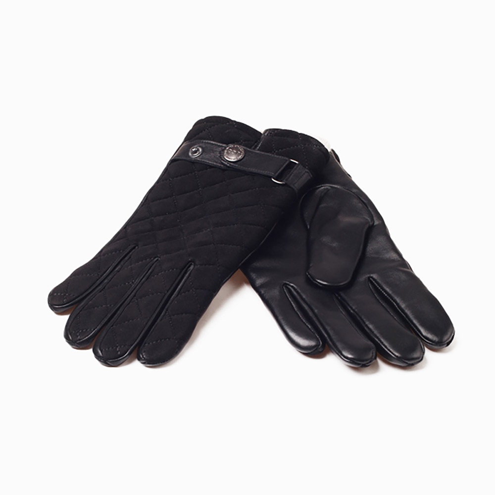 Quilted Lambskin UGG Gloves 6 CS045-BL