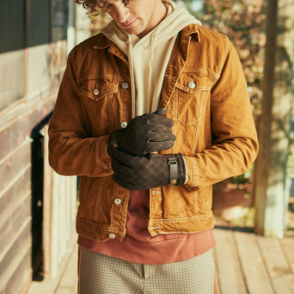 Men’s Quilted Lambskin UGG Gloves 2 CS046-CHO