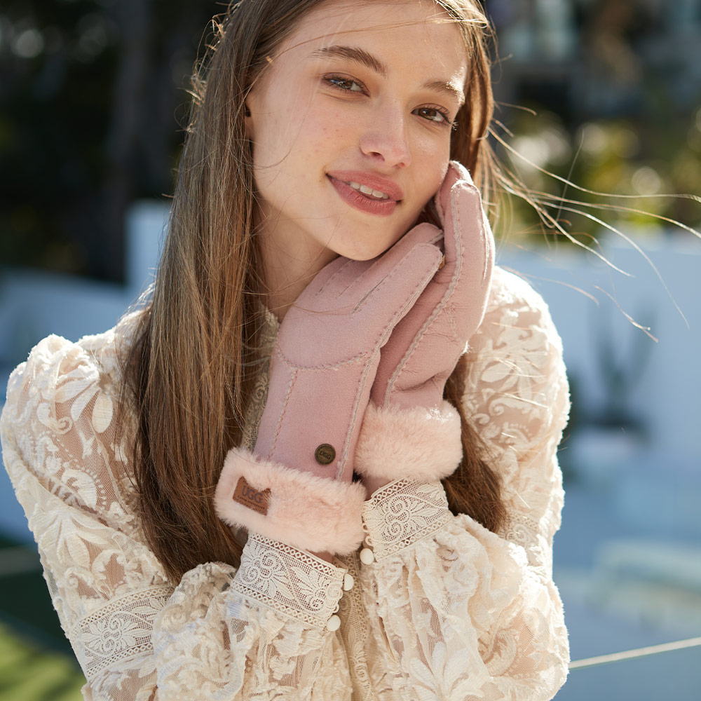 Fingerless Sheepskin UGG Mittens 7 CS066-PIN