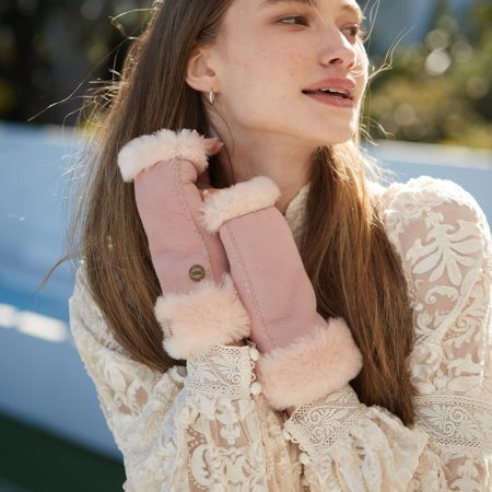Fingerless Sheepskin UGG Mittens 17 CS066-PIN
