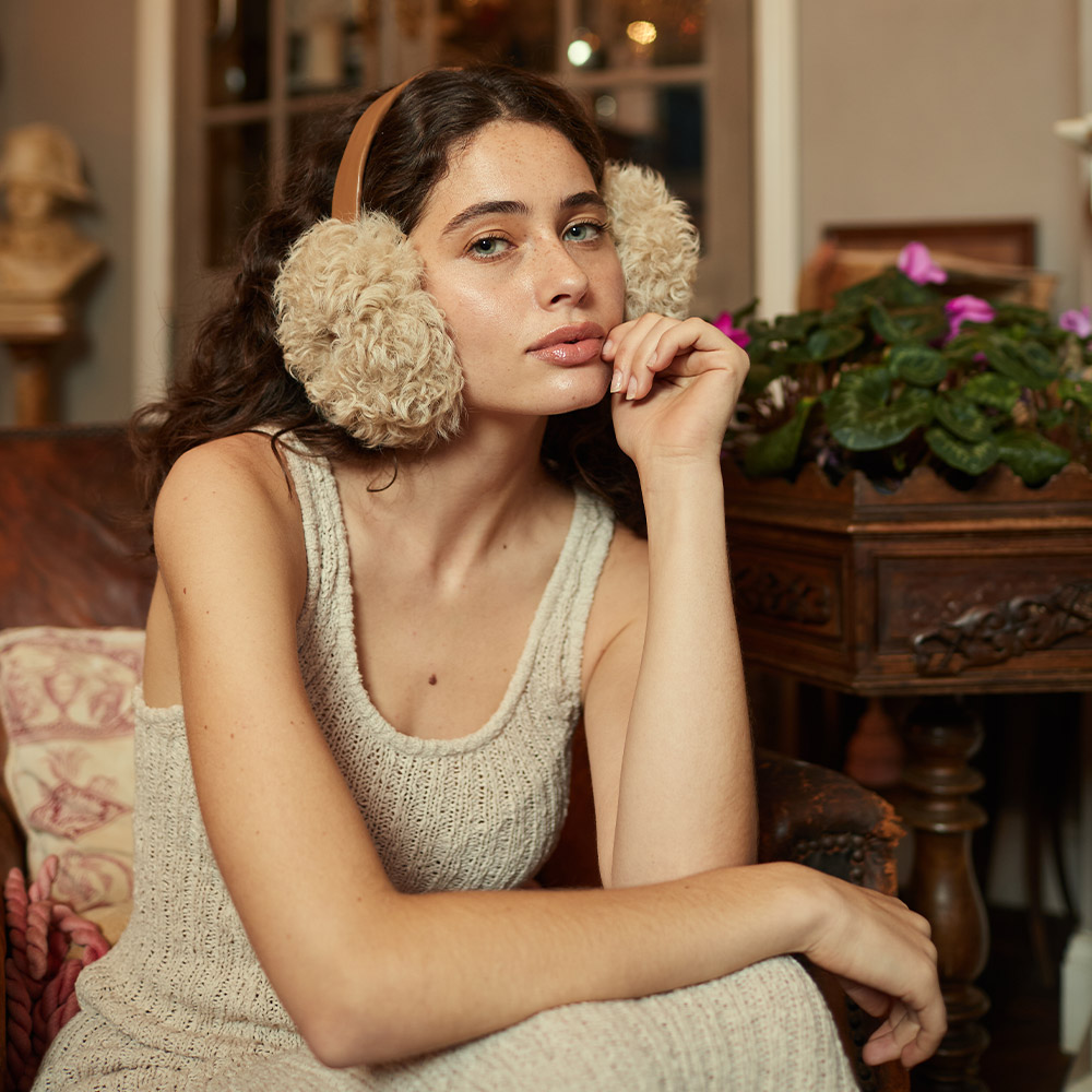 Long Curly UGG Earmuffs 4 CS080-C