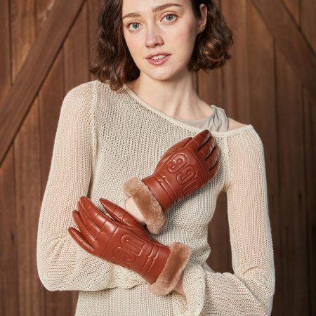 Touch Screen Logo Lambskin UGG Gloves 16 CS089-T