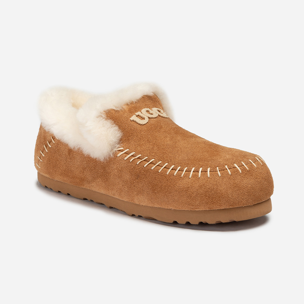 Joan Shearling Embossed Logo UGG Loafers 5 OB1001-C