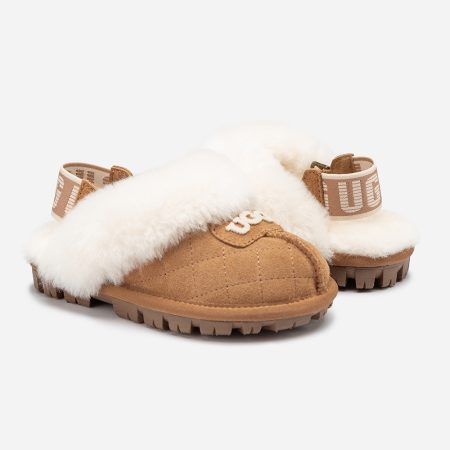Kids Suede Matelasse UGG Slippers 11 OB114KMDE-C
