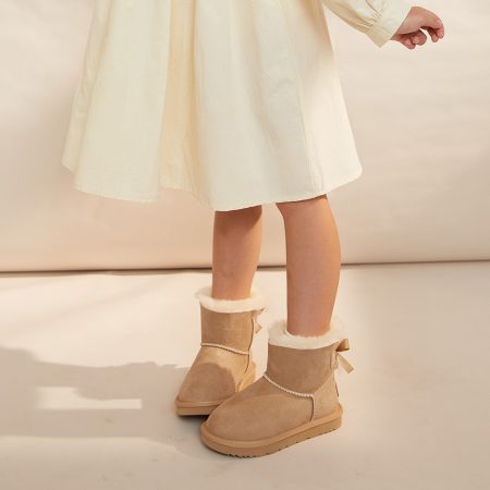 Kids Bow Sheepskin UGG Boots 8 OB409-S