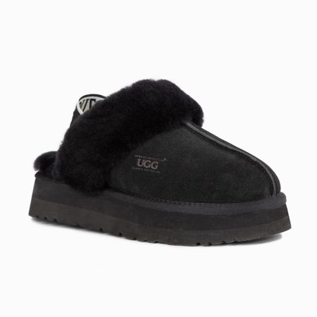Platform Elastic Backstrap UGG Slippers 9 OB724PEB-BL