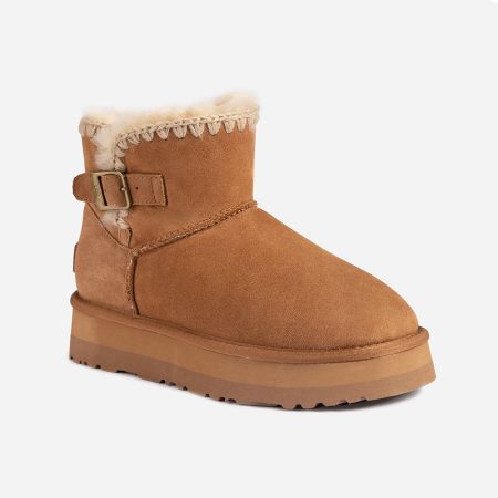 Eskimo Buckled Platform Mini UGG Boots 9 OB818P-C