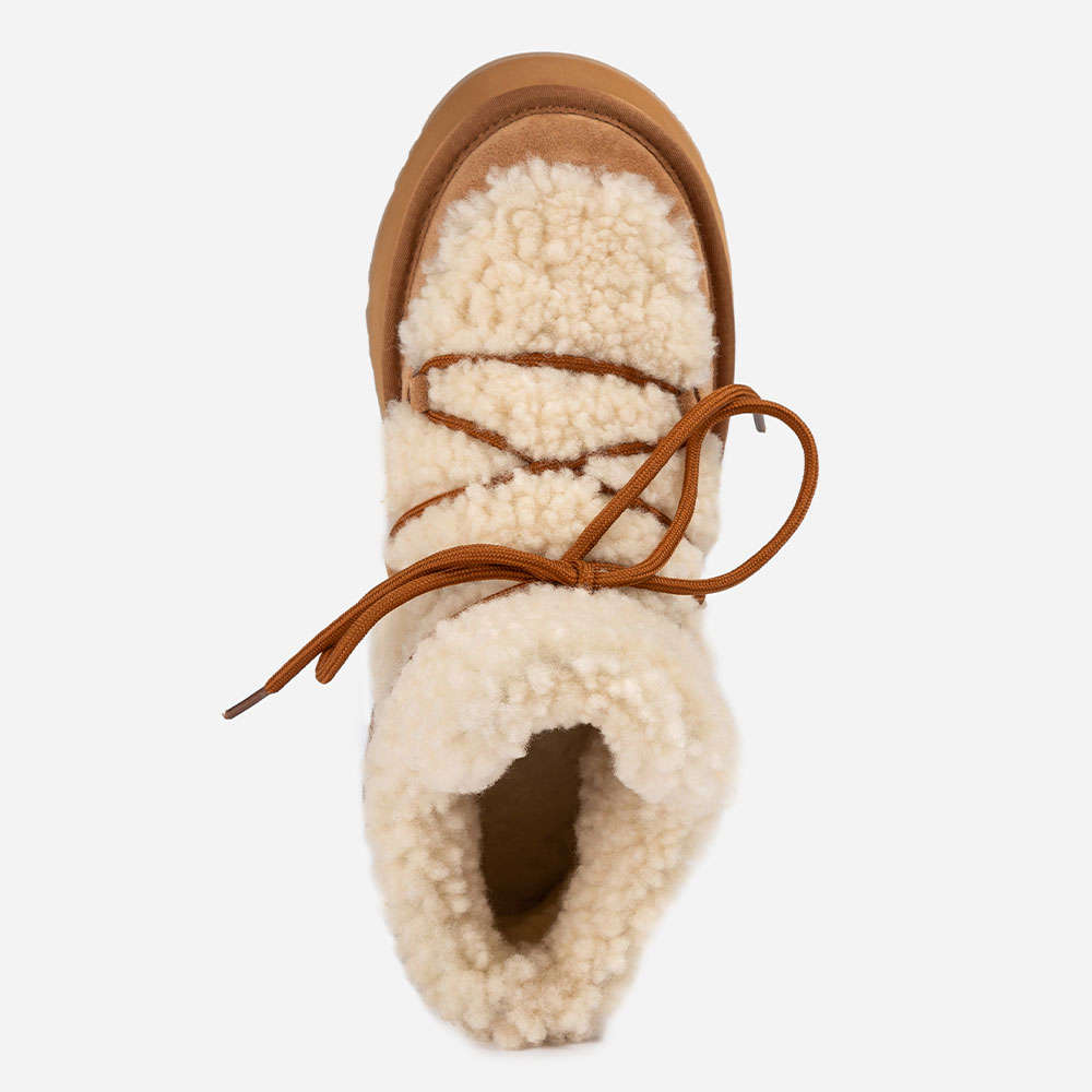 Classic Fluffy Lace-Up Platform Mini Snow UGG Boots 6 OB849F-C
