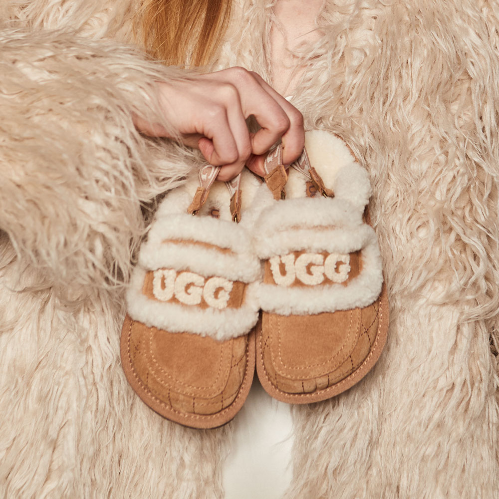 Kids Matelasse Suede UGG Slippers 2 OB938KMD-C