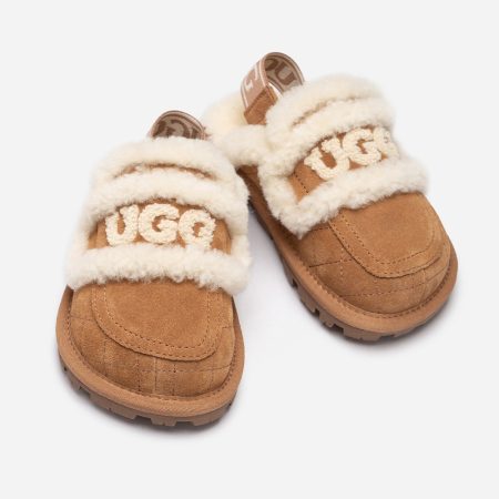 Kids Matelasse Suede UGG Slippers 12 OB938KMD-C