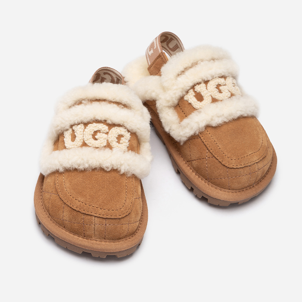 Kids Matelasse Suede UGG Slippers 4 OB938KMD-C