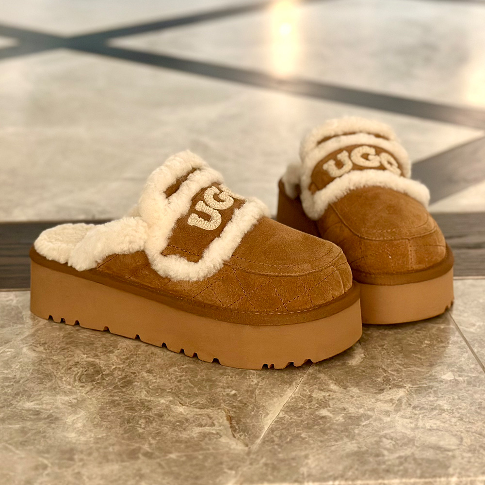 Violet Matelasse Shearling Platform UGG Slippers 2 OB938PM-C