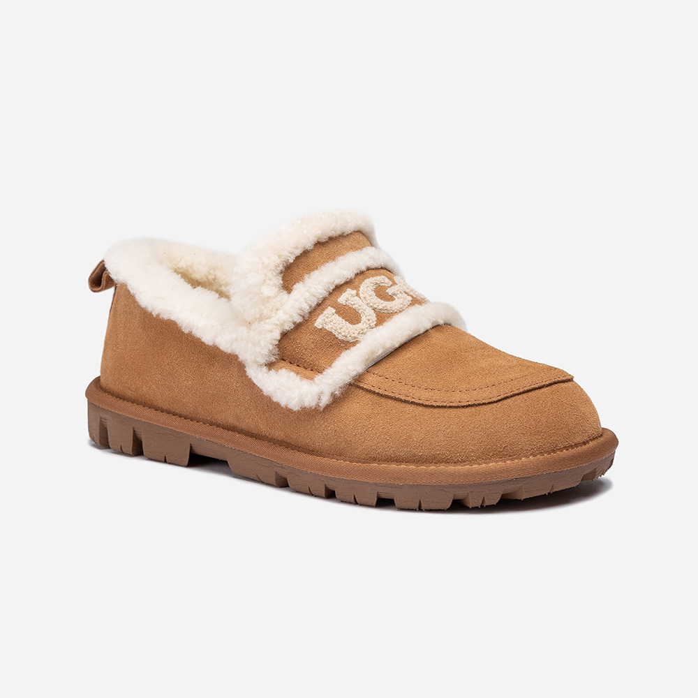 Violet Shearling UGG Loafers 4 OB939-C
