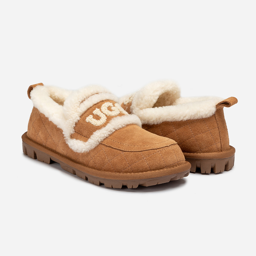 Violet Matelasse Shearling UGG Loafers 3 OB939M-C