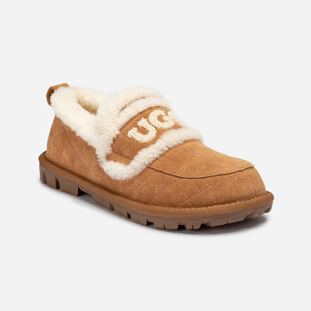 Violet Matelasse Shearling UGG Loafers 5 OB939M-C