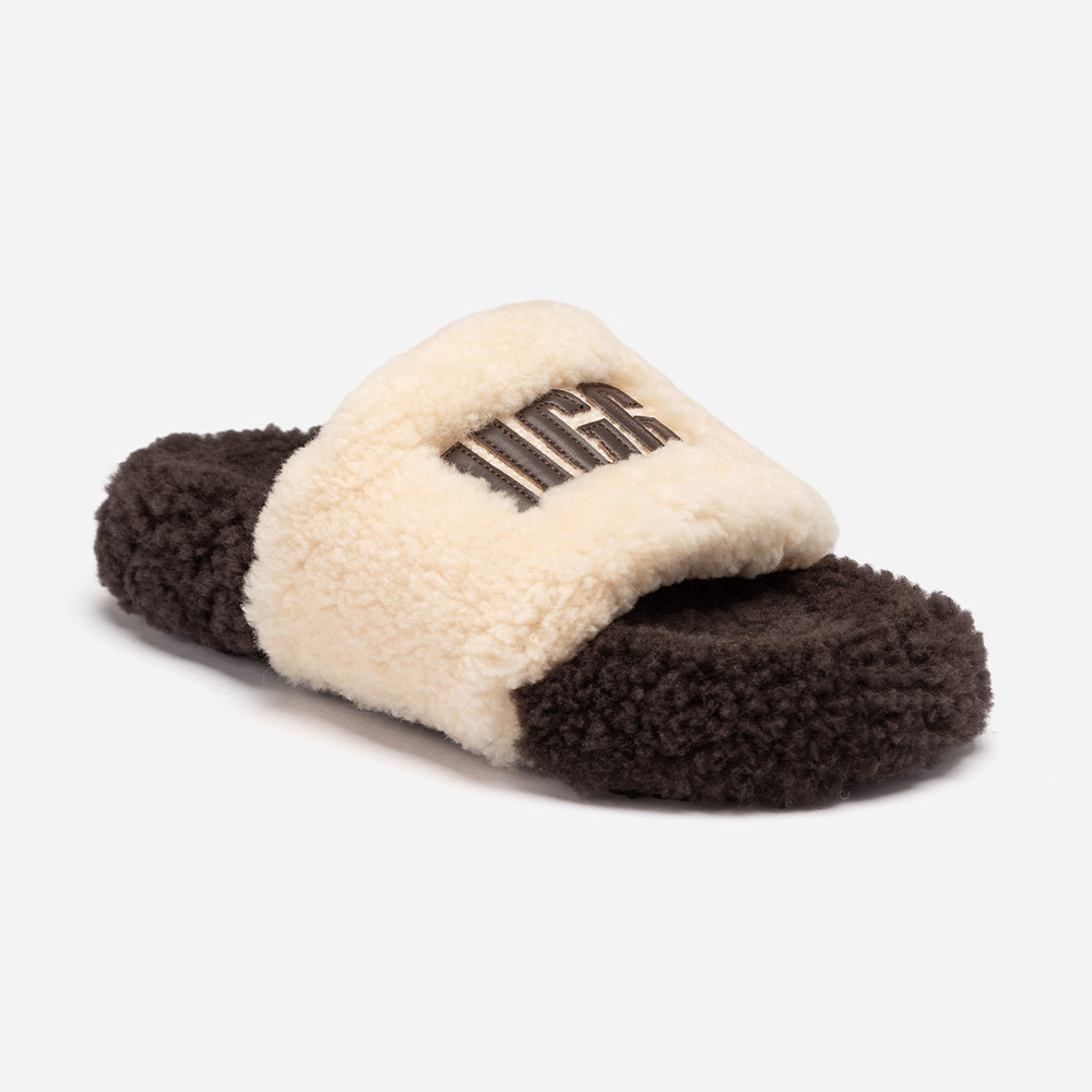 Acacia Shearling Logo UGG Slippers 5 OB974-CR