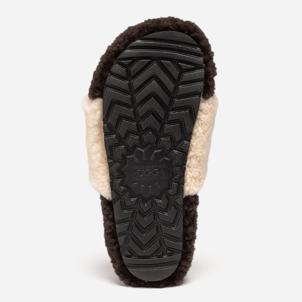 Acacia Shearling Logo UGG Slippers 9 OB974-CR