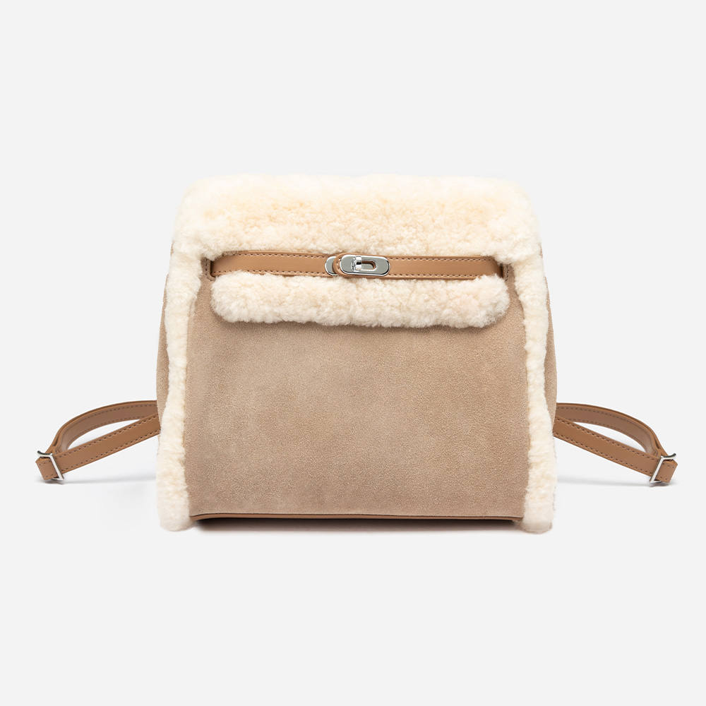 Silver Shearling UGG Backpack 1 OZB046-TAU
