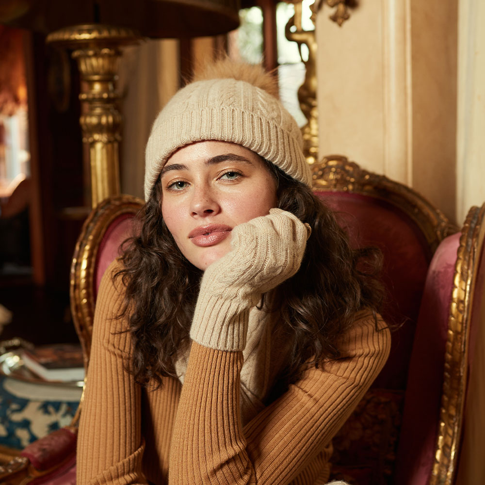 Cashmere Pom UGG Beanie 2 OZC001-B