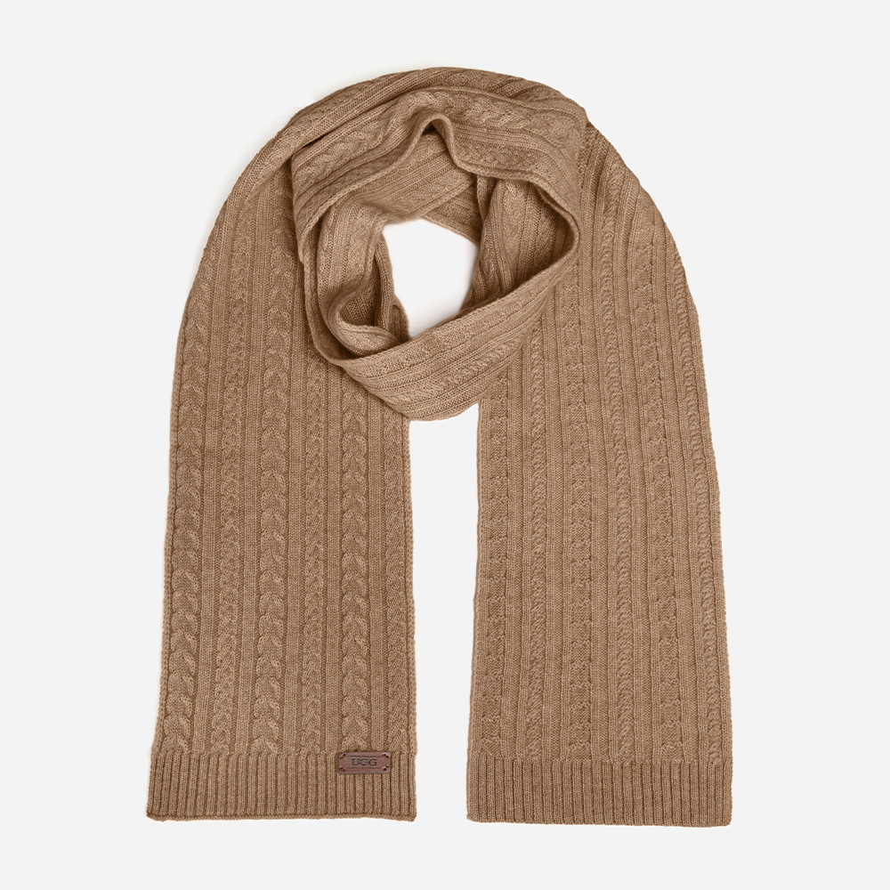 Cashmere Cable Knit UGG Scarf 1 OZC002-BRO