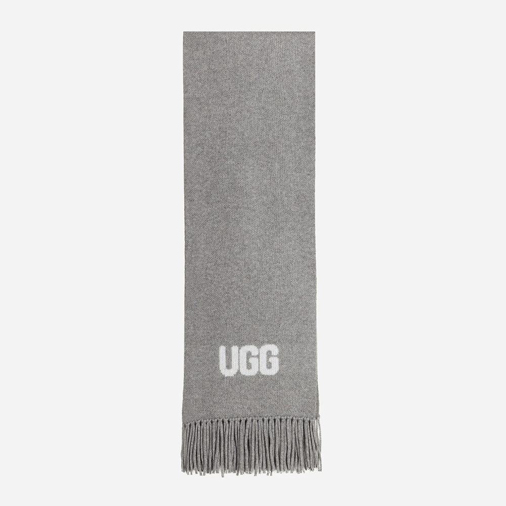 Logo Cashmere UGG Scarf 3 OZC005-GRE