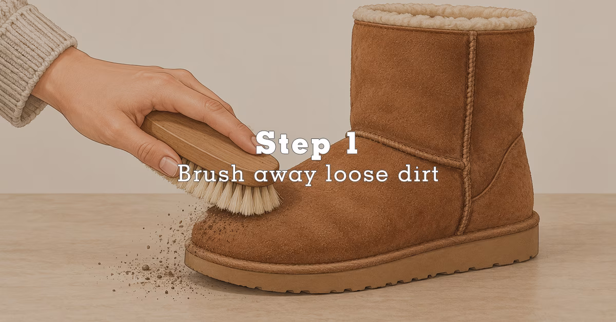 Clean suede UGG boots step 1
