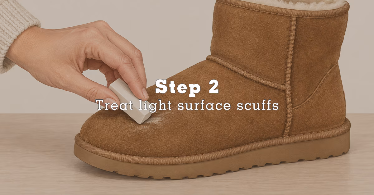Clean suede UGG boots step 2