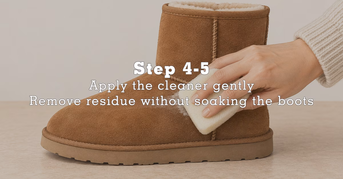 Clean suede UGG boots step 4-5
